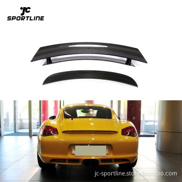 5PCS/SET Carbon Fiber Rear Car Spoiler for Porsche Cayman 987 S Coupe 2005-2012